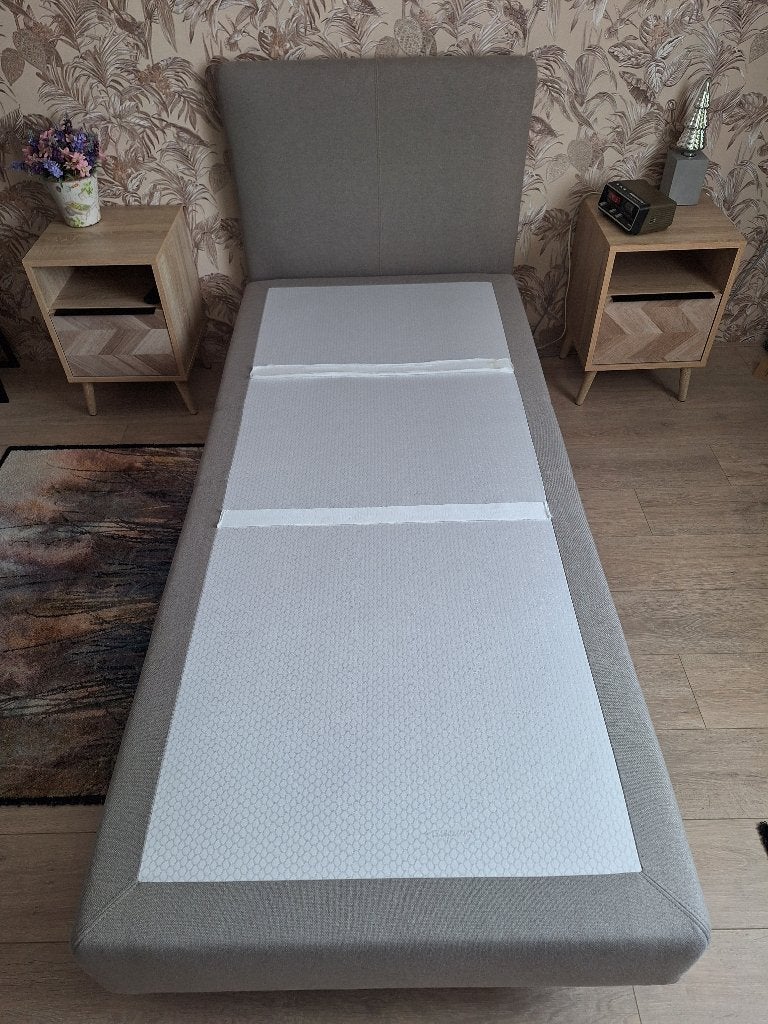 Auping boxspring, Ophalen, 90 cm, Eenpersoons, Beige