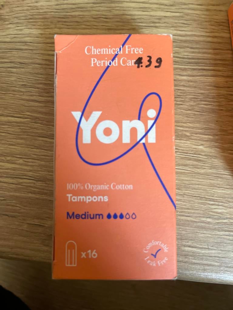 Yoni Tampons Medium - 100% Biologisch Katoen, 16 stuks, Ophalen of Verzenden, Nieuw, Overige typen