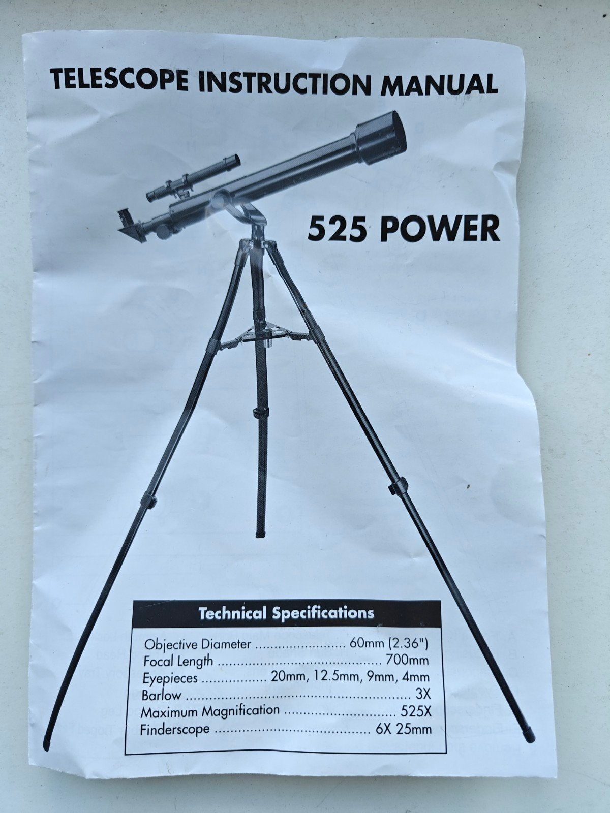 Astrolon 525 power telescoop, Ophalen of Verzenden, Gebruikt, Minder dan 80 mm, Lenzentelescoop (refractor)