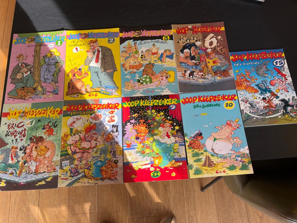 Joop Klepzeiker 1, 2, 3, 6, 7, 8, 9 en 10., Europa, Ophalen of Verzenden, Zo goed als nieuw, Meerdere comics