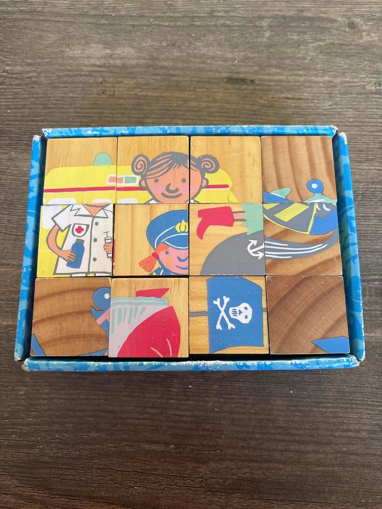 Houten blokken puzzel, Kinderen en Baby's, Speelgoed | Overig, Ophalen of Verzenden, Gebruikt, Jongen of Meisje