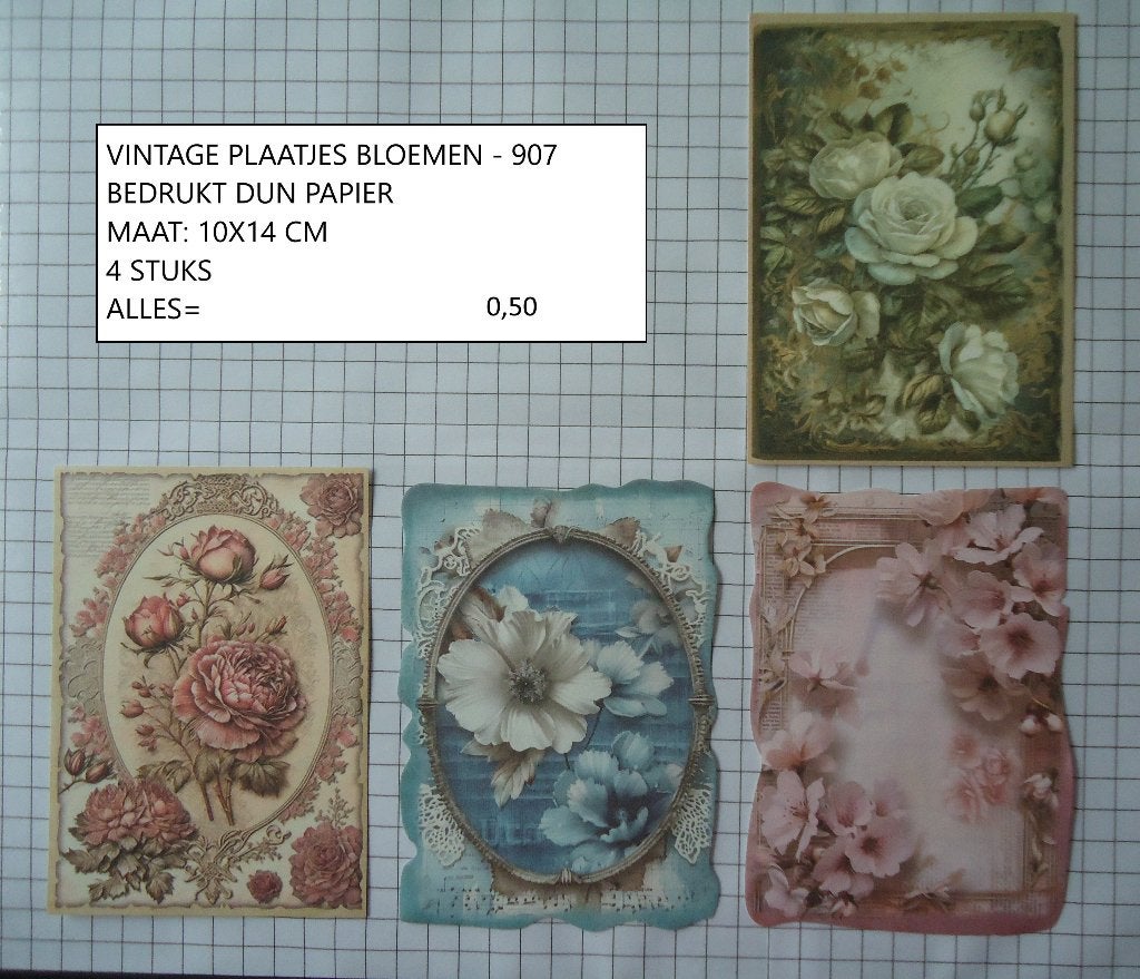 ❤️❤️vintage plaatjes bloemen 907 ( alleen verzenden, Ophalen, Nieuw, Overige thema's, Knipvel