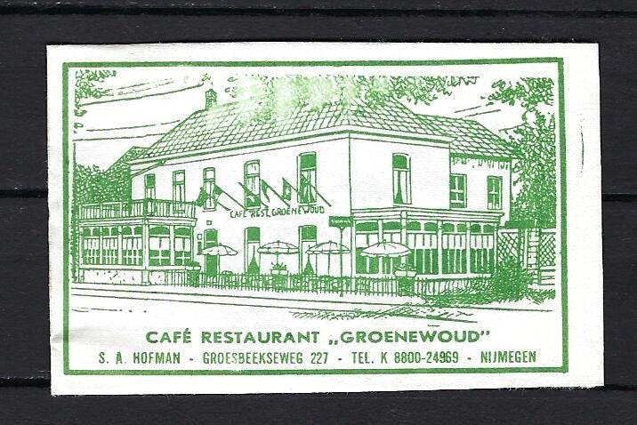 740 Nijmegen cafe rest GROENEWOUD, Ophalen of Verzenden, Nederland