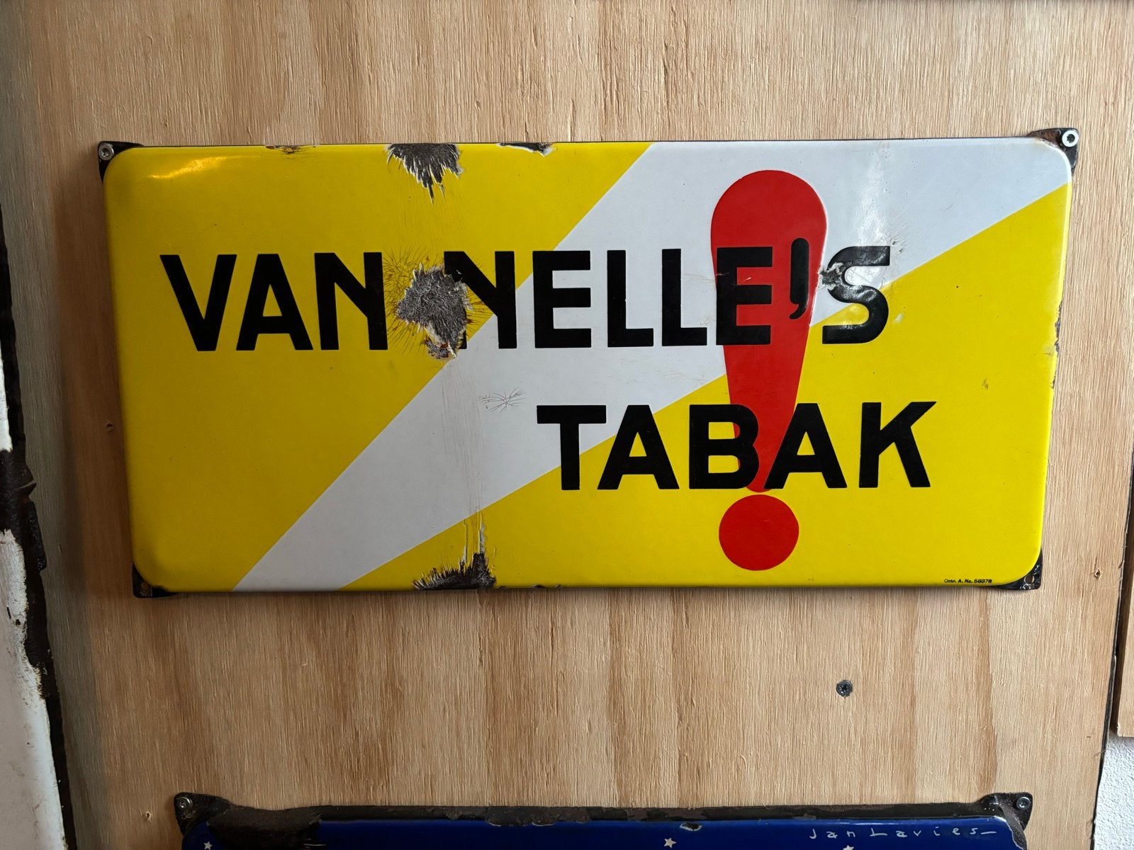 Vintage Van Nelle's Tabak Emaille Reclamebord, Ophalen of Verzenden, Reclamebord