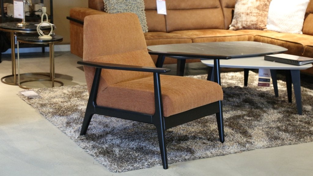 Fauteuil Jontia - Orange - IN.HOUSE, Huis en Inrichting, Niet ingevuld, Niet ingevuld, Niet ingevuld