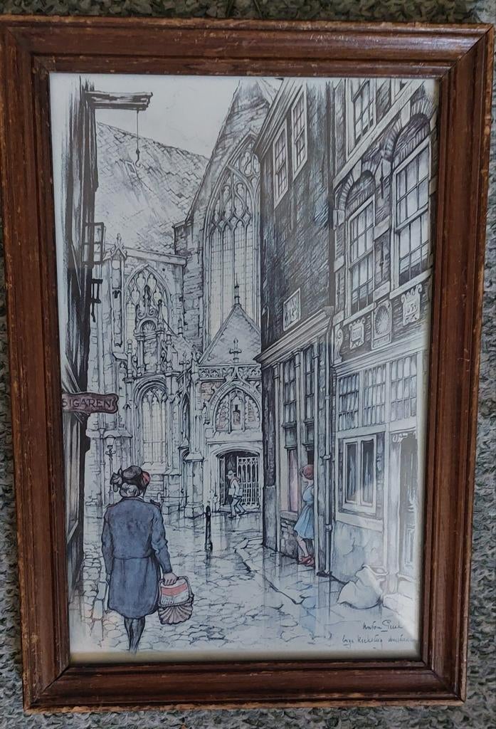 Anton pieck lange kerksteeg Amsterdam, Antiek en Kunst, Ophalen of Verzenden