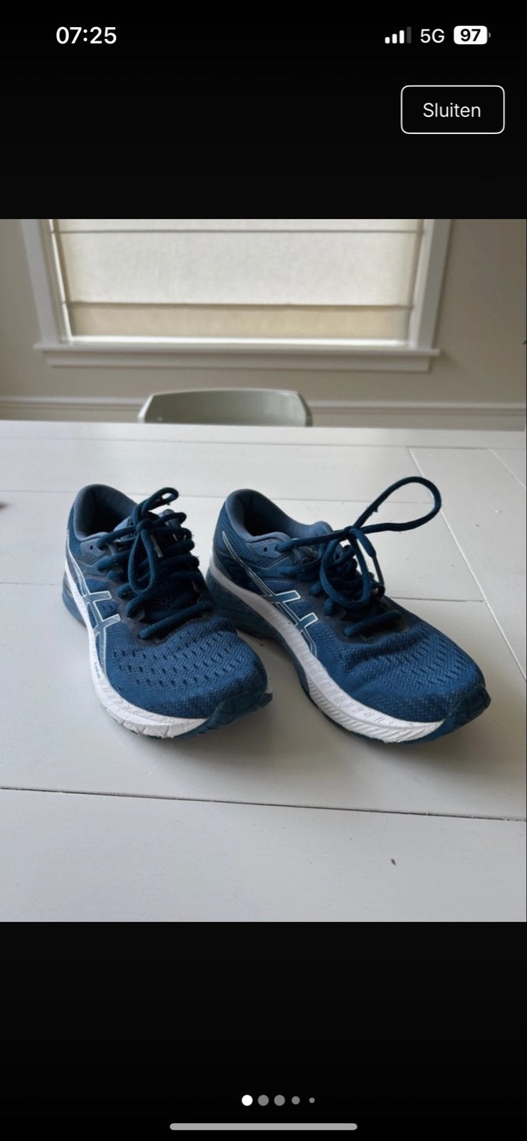 ASICS Gel-Kayano hardloopschoenen, Ophalen of Verzenden, Zo goed als nieuw, Blauw, Sportschoenen