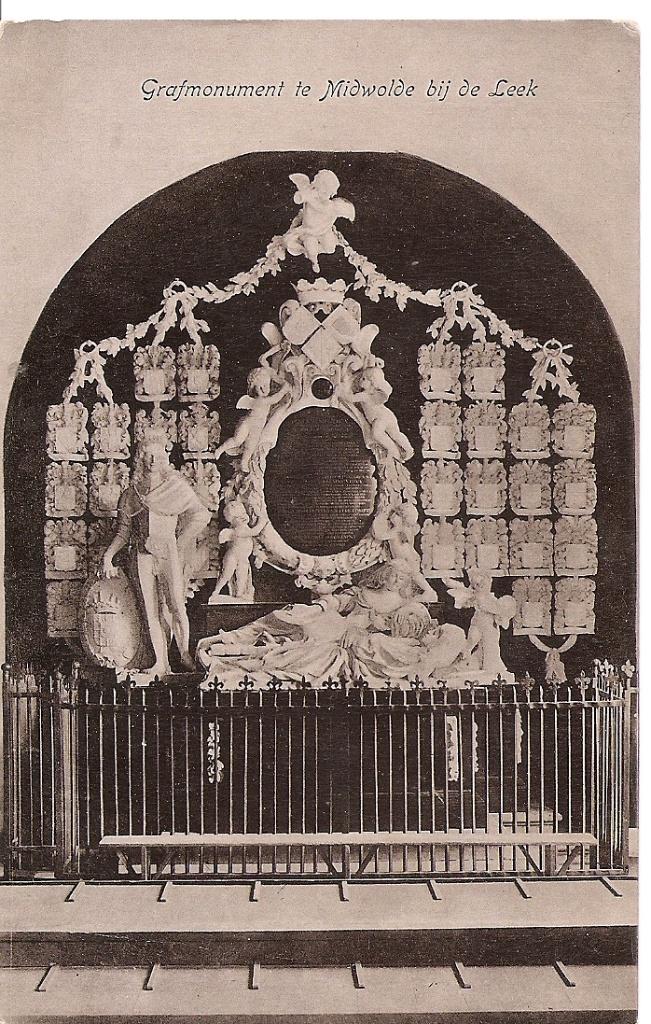 Midwolde, Grafmonument bij de Leek, Ophalen of Verzenden, 1920 tot 1940, Ongelopen, Groningen