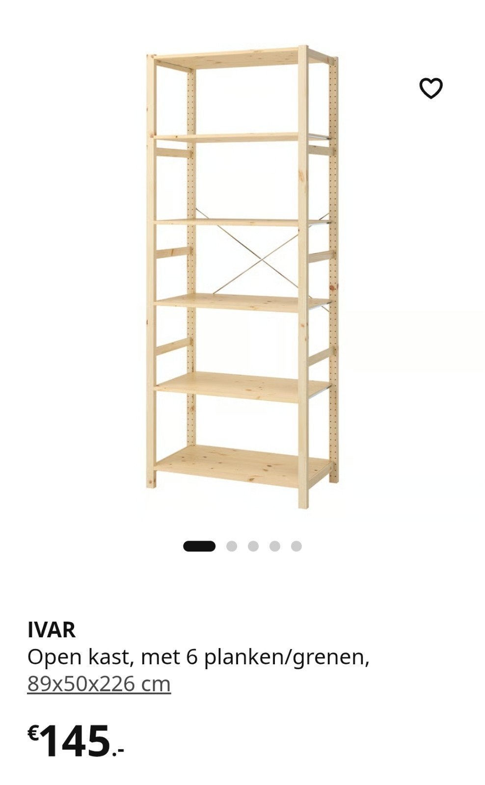 IKEA IVAR open kast met 6 planken, Ophalen, Met plank(en), Gebruikt, 200 cm of meer