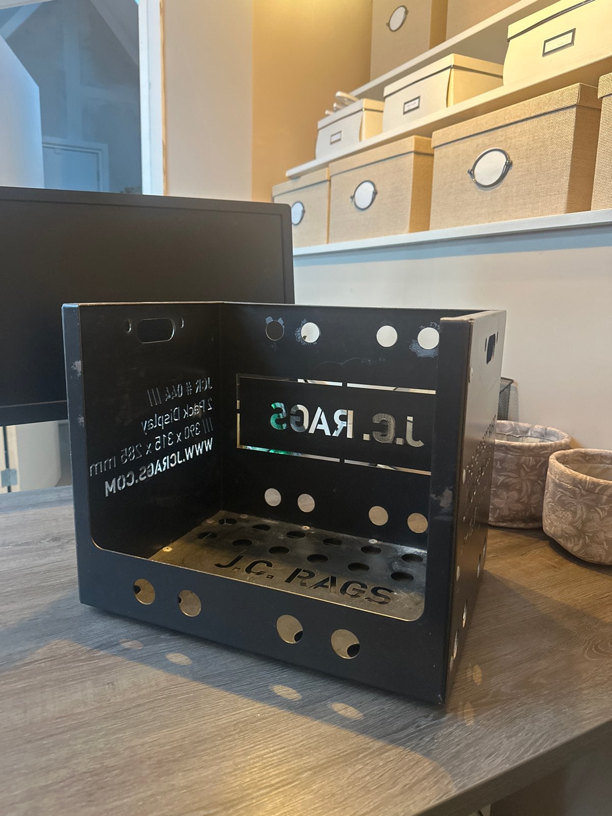JC Rags Display Box - Zwaar ijzeren presentatiemateriaal, Ophalen, Metaal, Industrieel, Gebruikt