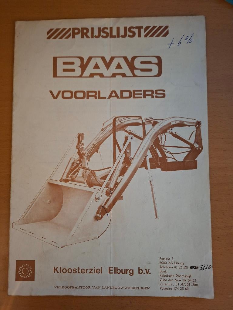 Prijslijst Baas voorladers, Verzenden, Gelezen, Tractor en Landbouw