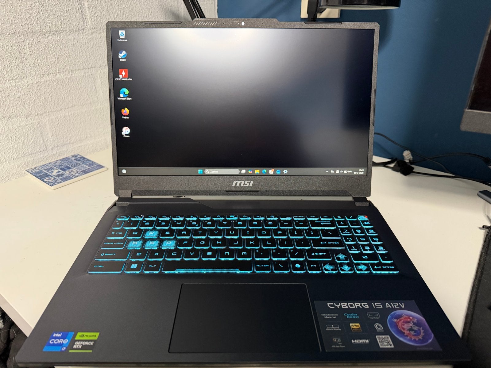MSI Cyborg 15 Gaming Laptop - i7-12650H, RTX 4060, 64GB RAM, Ophalen, 64 GB of meer, Met videokaart, 2 tot 3 Ghz