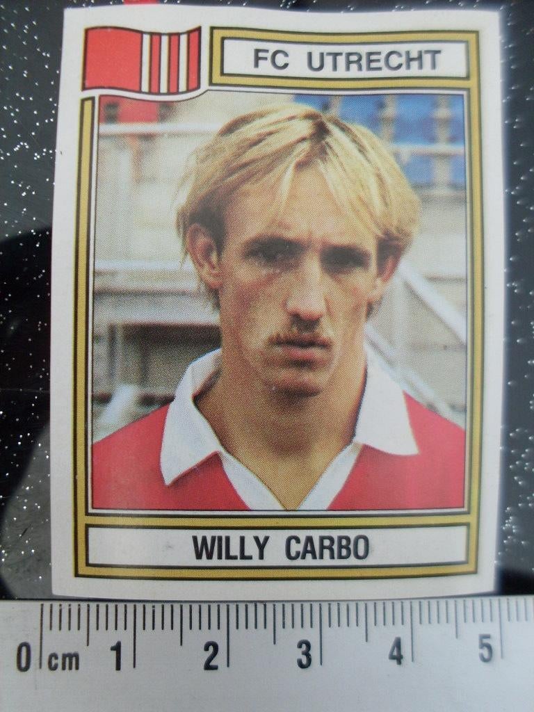 panini sticker voetbal 83 fc utrecht Willy Carbo nr 309, Verzenden, Zo goed als nieuw, F.C. Utrecht, Poster, Plaatje of Sticker