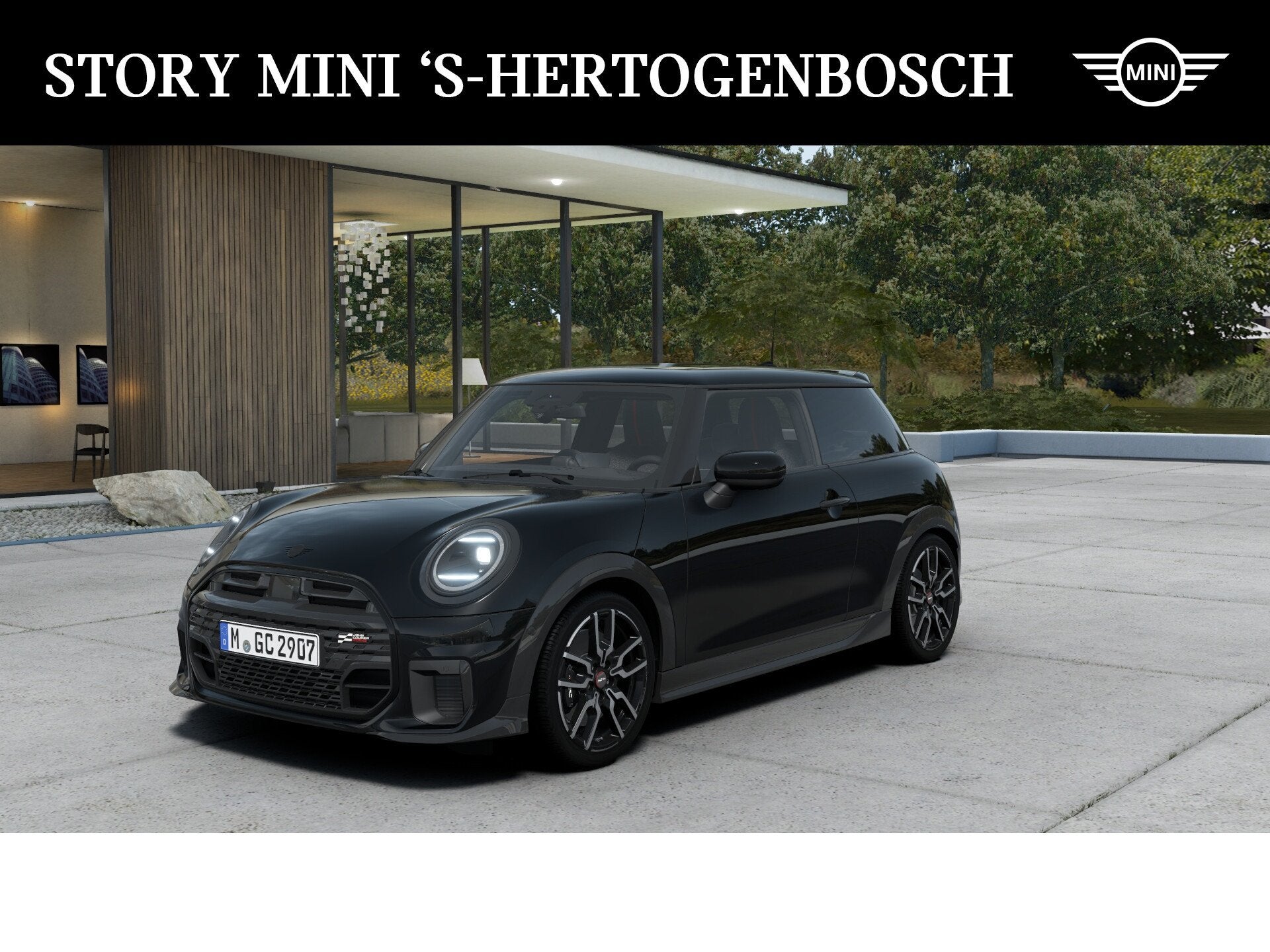MINI Hatchback Cooper C Automaat / John Cooper Works / Pakke, Auto's, Mini, 156 pk, Leder en Stof, Zwart, Bedrijf