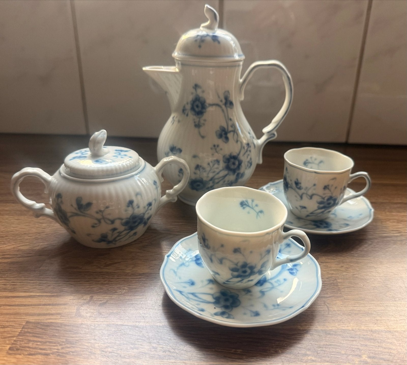 Victoria Blue Koffie- en Theeservies - No. 7050, Ophalen of Verzenden