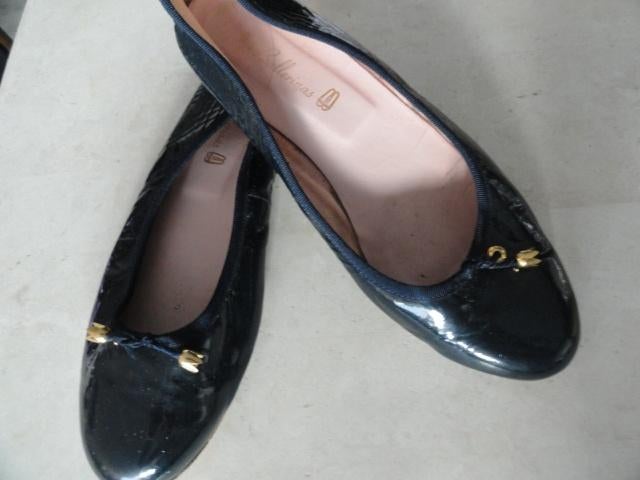 Ballerinas donkerblauwe leren ballerina's maat 39,5, Ballerinas, Ballerina's, Gedragen, Verzenden