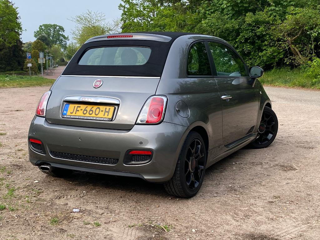 Fiat 500C TwinAir by Gucci 0.9 85pk Turbo 2013 Grijs, Auto's, Fiat, Cabriolet, Leder en Stof, Handgeschakeld, Automatische klimaatregeling