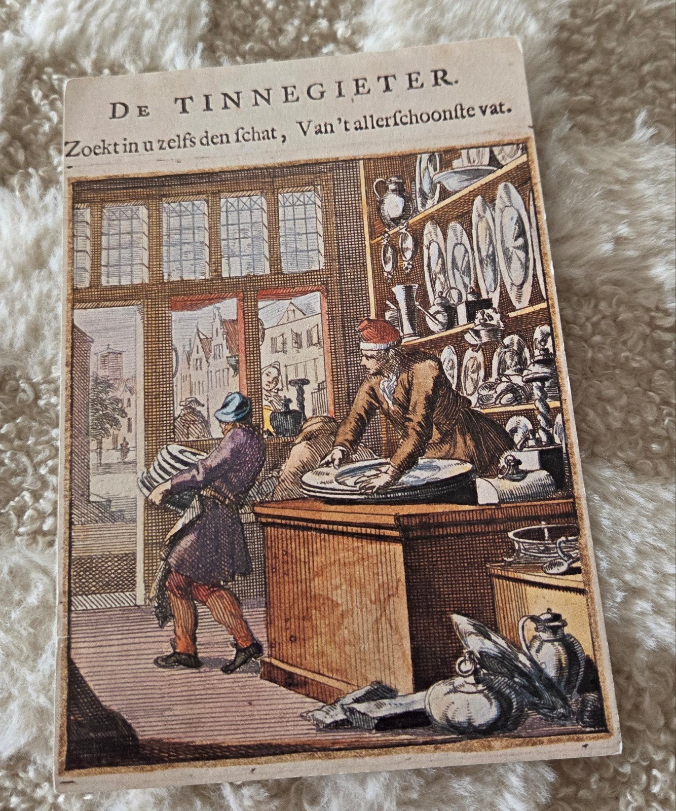 Oude ansichtkaart 'De Tinnegieter' (1960-1980), Verzenden, 1960 tot 1980, Gelopen, Cultuur en Media