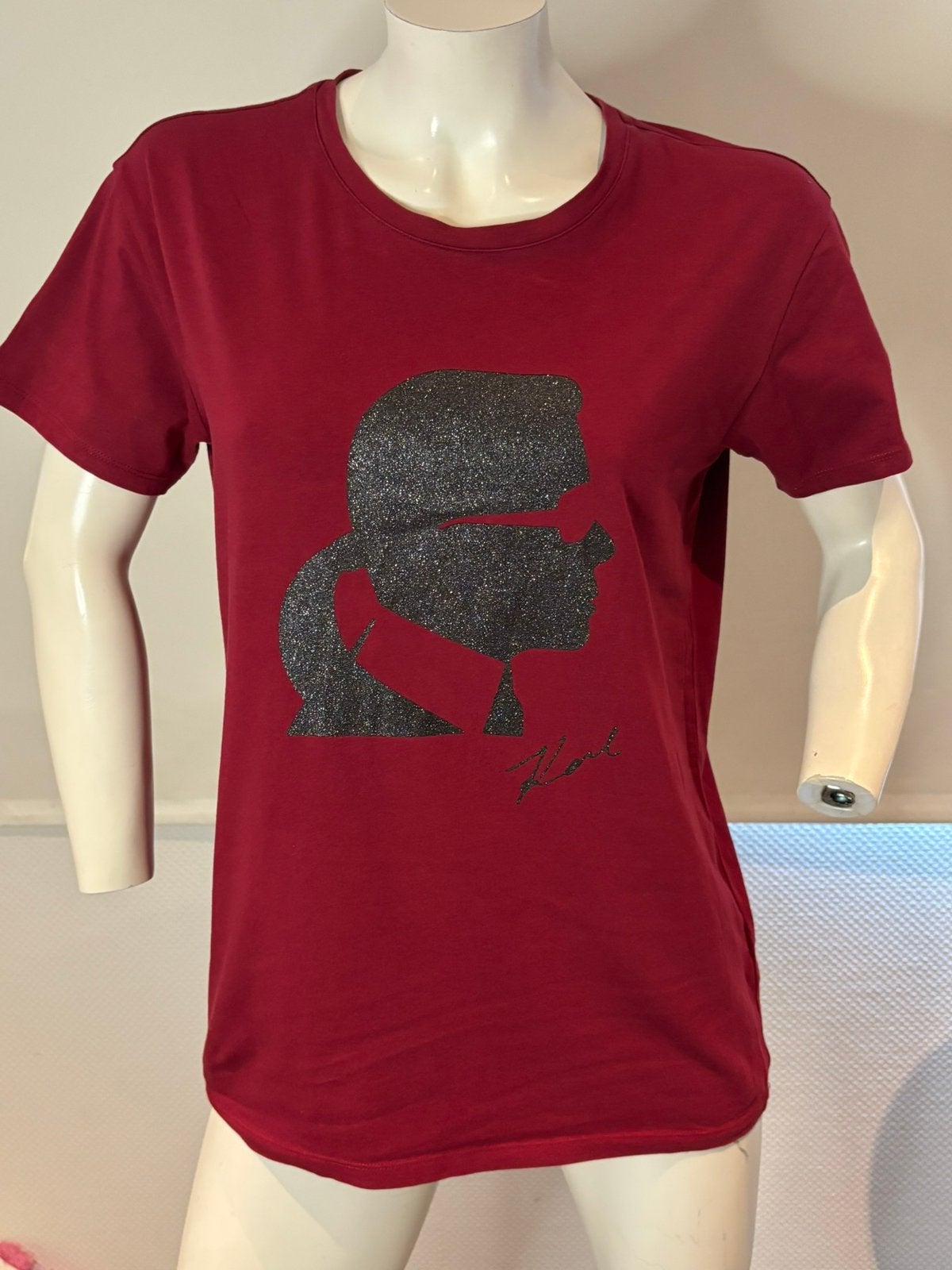 Karl lagerfeld shirt maat m, Ophalen of Verzenden, Zo goed als nieuw, Rood, Korte mouw