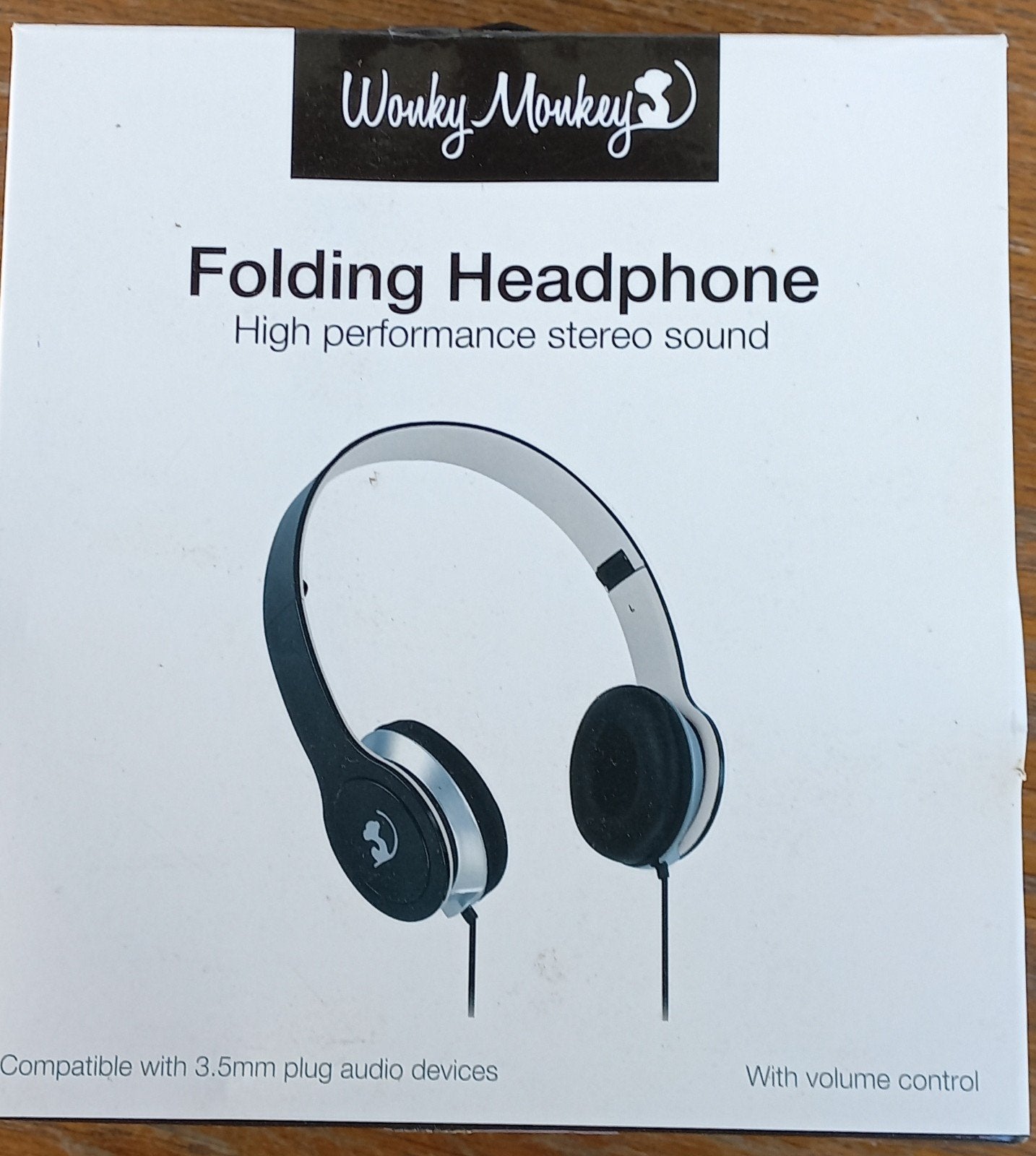 Wonky Monkey Opvouwbare Koptelefoon - Zwart/Zilver, Overige merken, Nieuw, Ophalen of Verzenden, Zwart
