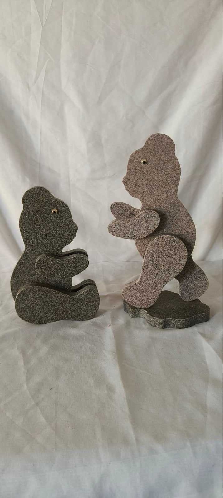 Decoratieve stenen beelden van beren - set van 2, Ophalen of Verzenden, 20 - 50 cm, Steen of Keramiek, Beeld