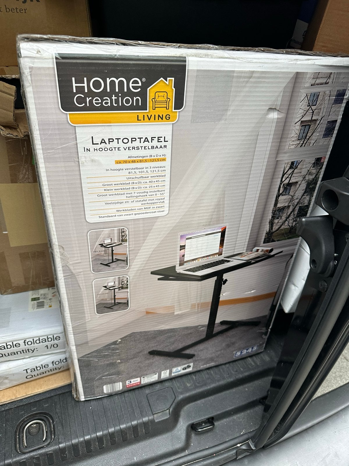 Home Creation in hoogte verstelbare laptoptafel, Computers en Software, Laptopstandaarden, Ophalen of Verzenden, Nieuw, In hoogte verstelbaar