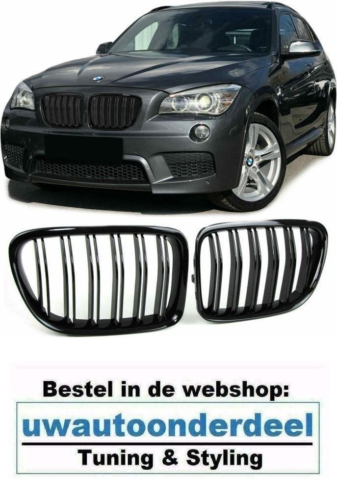 Glans Zwart M Look Grill Dubbele Spijl Voor Bmw X1 E84, Verzenden, Automotive Parts, A.parts@hotmail.nl, Trasmolenlaan 12 3447 GZ Woerden
