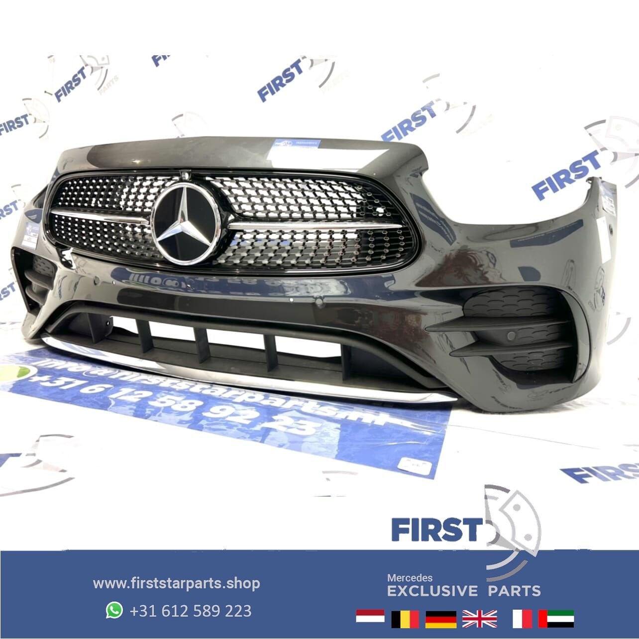 W213 W238 E43 E53 FACELIFT AMG VOORBUMPER GRIJS  E Klasse +, Gebruikt, -, Voor, Ophalen of Verzenden