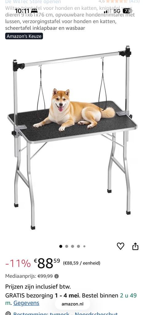 Wiltec honden & katten trim tafel, Dieren en Toebehoren, Ophalen of Verzenden, Zo goed als nieuw
