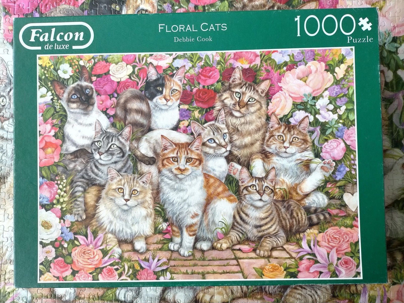 Legpuzzel Floral Cats 1000 stukjes 🐈, Hobby en Vrije tijd, Ophalen of Verzenden, 500 t/m 1500 stukjes, Zo goed als nieuw