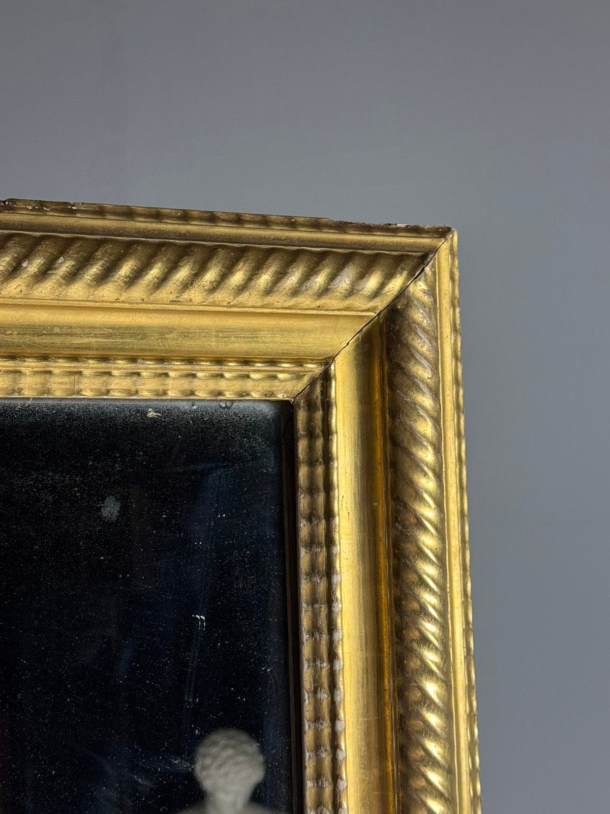 Franse ripple frame spiegel 19e eeuw, Antiek en Kunst, Antiek | Spiegels, Ophalen of Verzenden, Rechthoekig