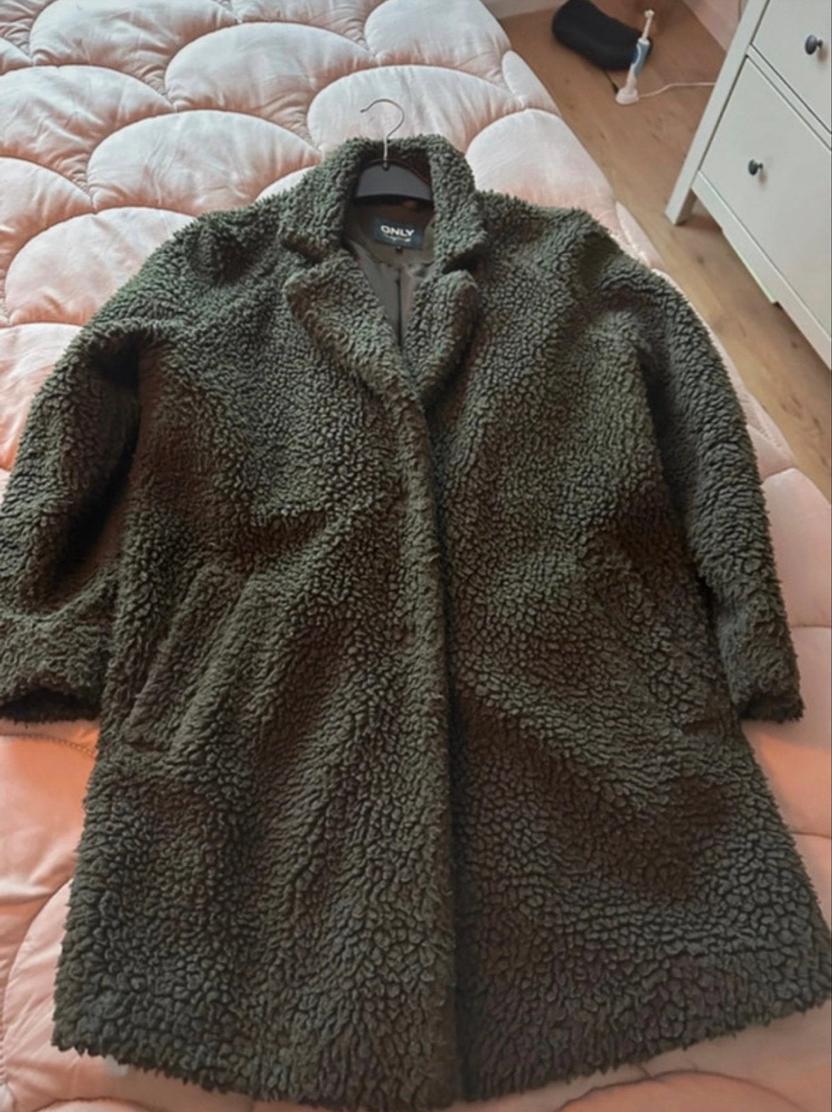 Only Olijfgroene Teddy Jas Dames Maat M, Ophalen of Verzenden, Gedragen, Maat 38/40 (M), Groen