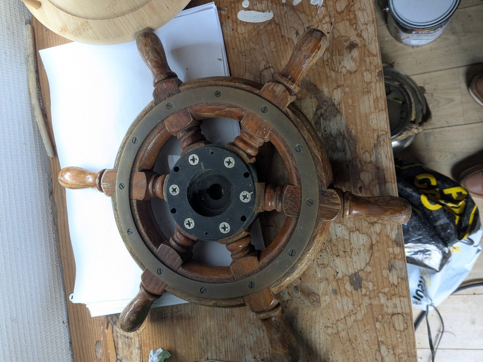 Vintage scheeps stuur, Watersport en Boten, Ophalen, Nieuw, Overige typen, Zeilboot of Motorboot