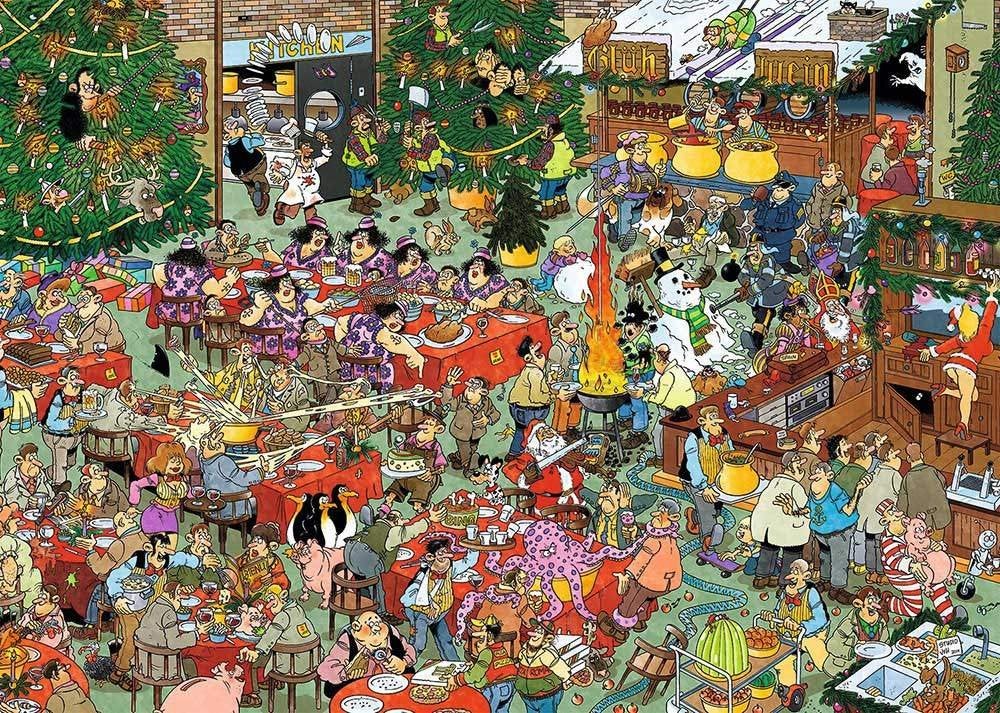Jan van Haasteren Het kerstdiner puzzel 1000 stukjes, Ophalen, 500 t/m 1500 stukjes, Zo goed als nieuw