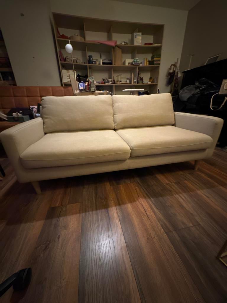 SofaCompany Astha tweezitsbank - Vega Cream, Oak Soap poten, Ophalen, Gebruikt, 150 tot 200 cm, Tweepersoons