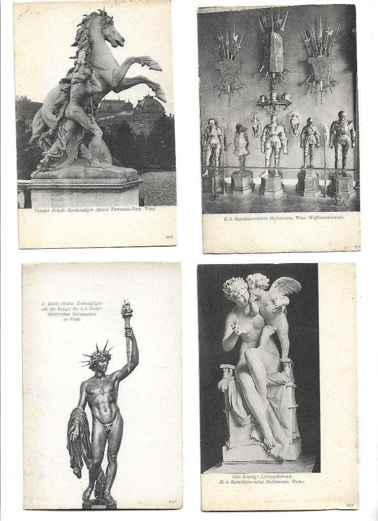 wenen  hofmuseum  goudstikkerverzameling  4x o.a wapens, Verzenden, Voor 1920, Ongelopen, Oostenrijk