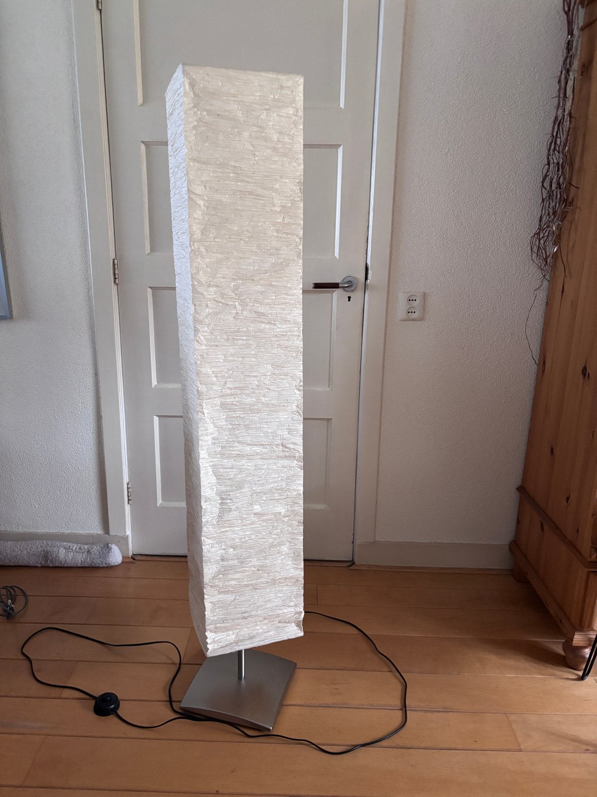 staande schemerlamp met papieren kap (Ikea), Ophalen, Gebruikt, E27 (groot), Metaal