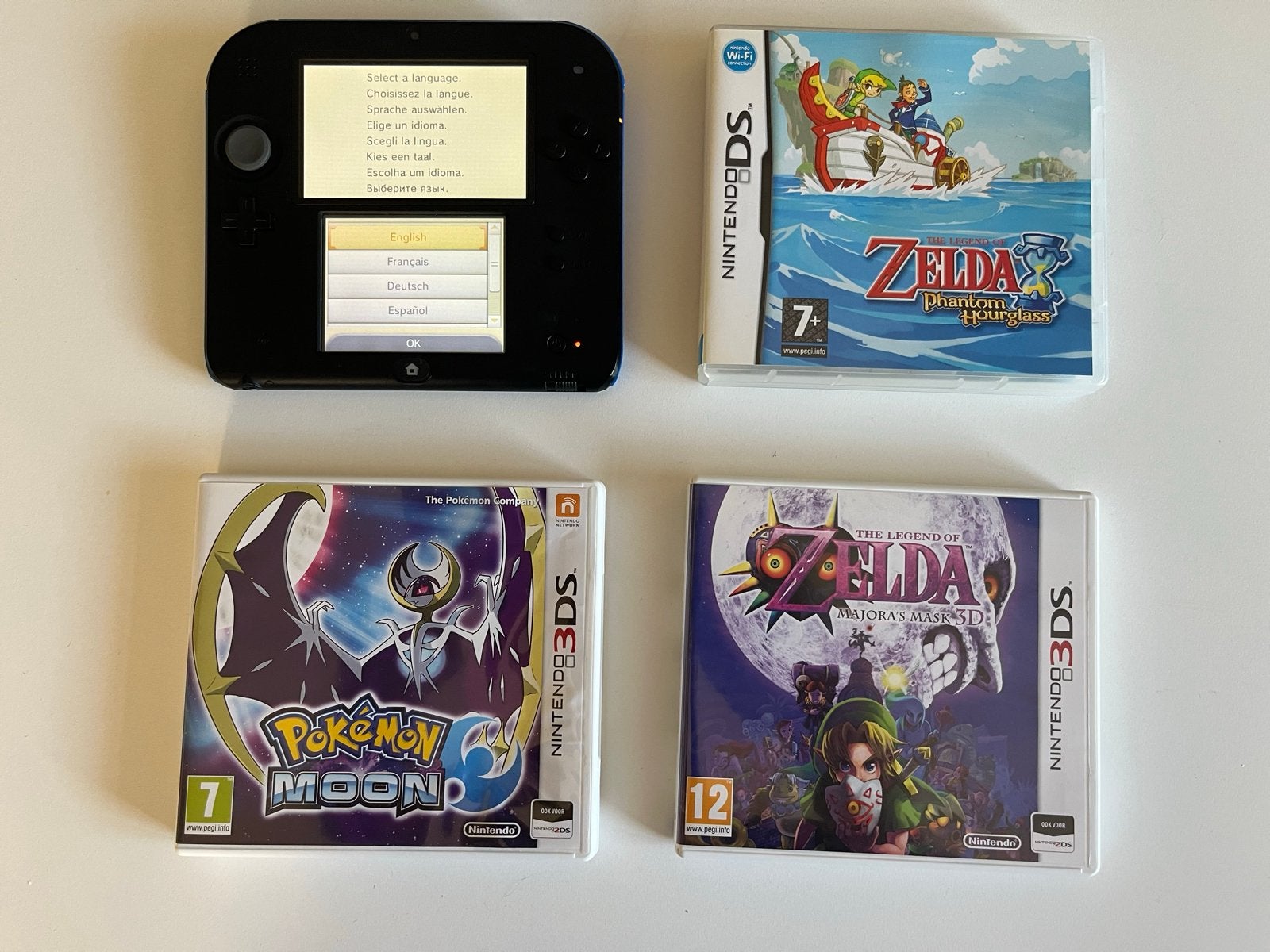 Nintendo 2DS met 3 games: 2x Zelda en Pokémon, Met games, Zwart, 2DS, Ophalen of Verzenden