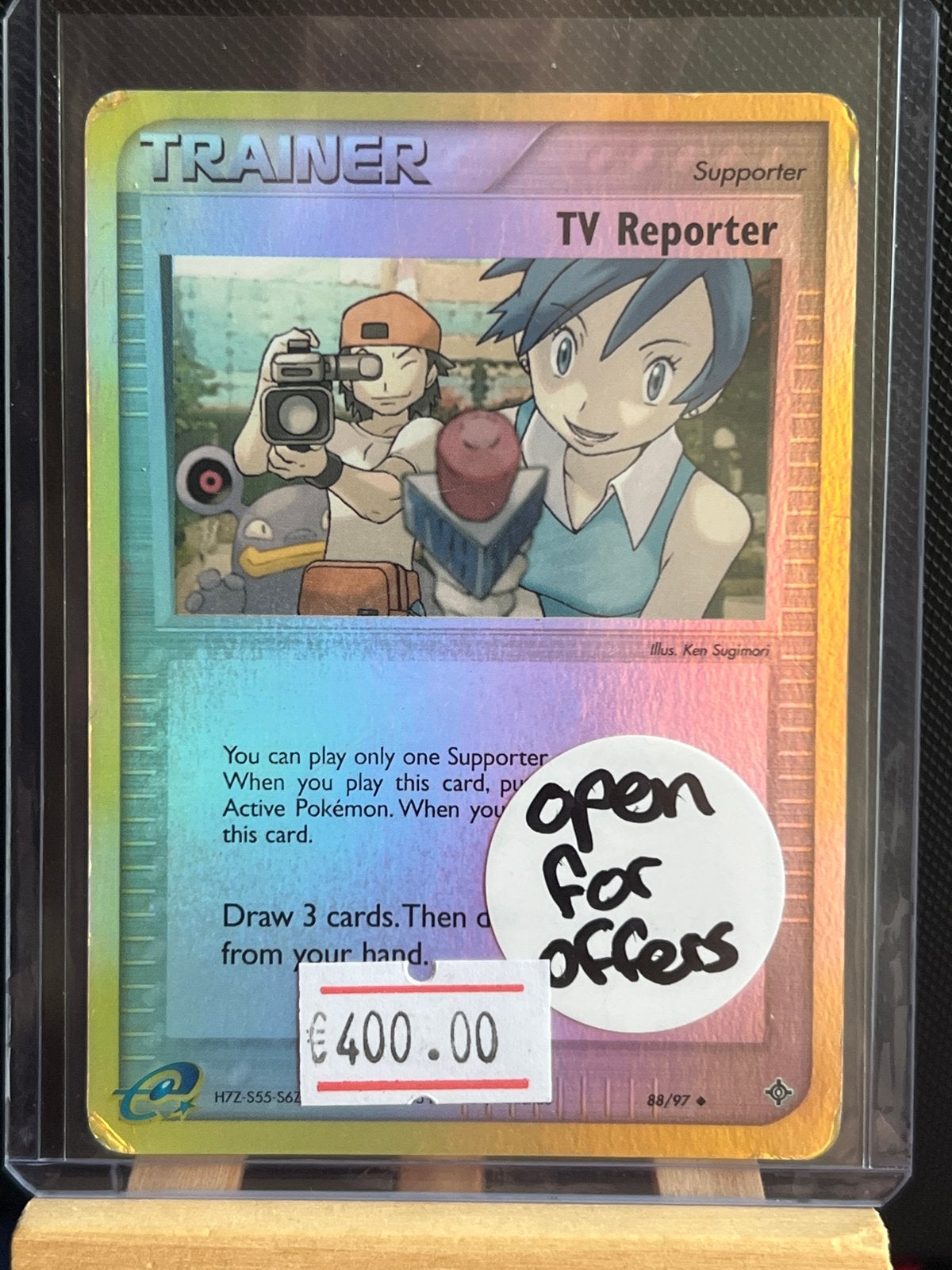 TV Reporter Supporter Trainer Pokémon Kaart (Foil), Ophalen of Verzenden, Zo goed als nieuw, Losse kaart, Foil