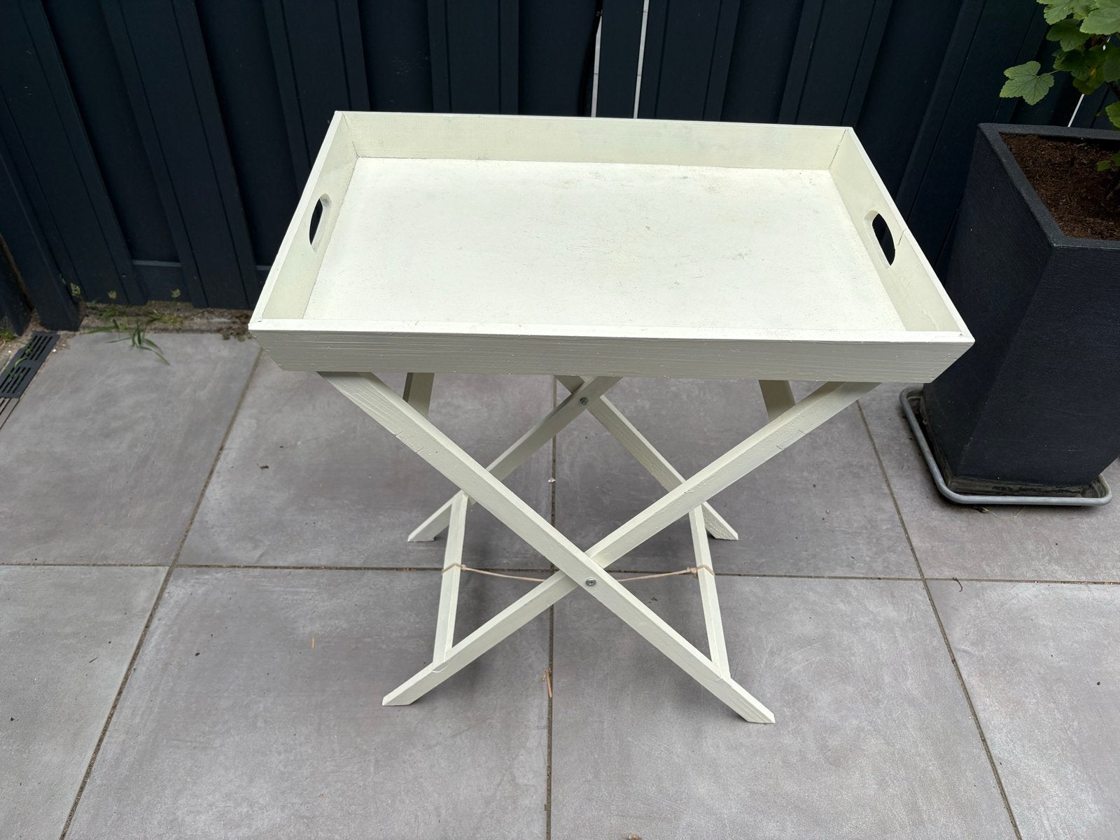 Witte dienbladtafel - Opvouwbaar en veelzijdig, Gebruikt, 55 tot 75 cm, Rechthoekig, Hout
