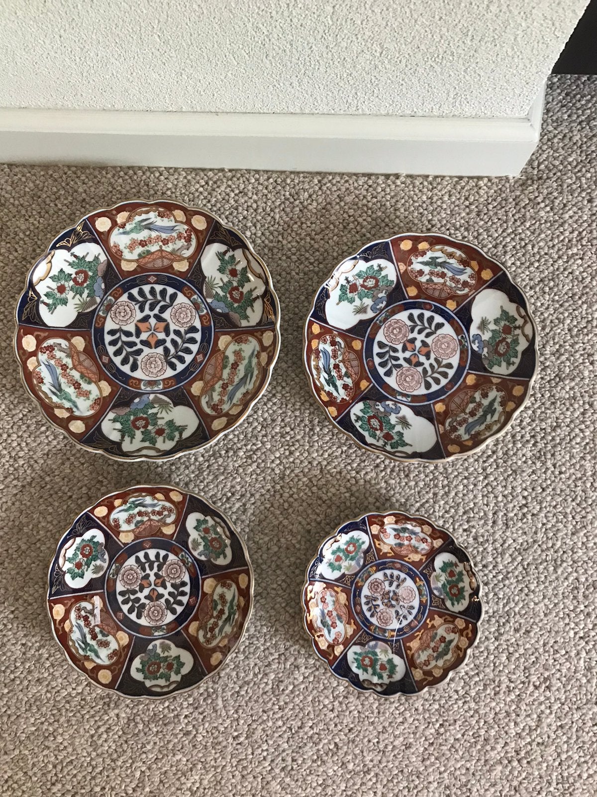 Mooi VINTAGE IMARIE GOLD JAPANS porselein 4x wandborden, Ophalen of Verzenden