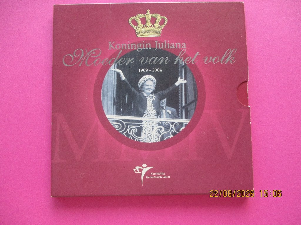 Koningin Juliana Moeder van het volk muntenset 1909--2004, Postzegels en Munten, Munten | Nederland, Ophalen of Verzenden, Koningin Juliana
