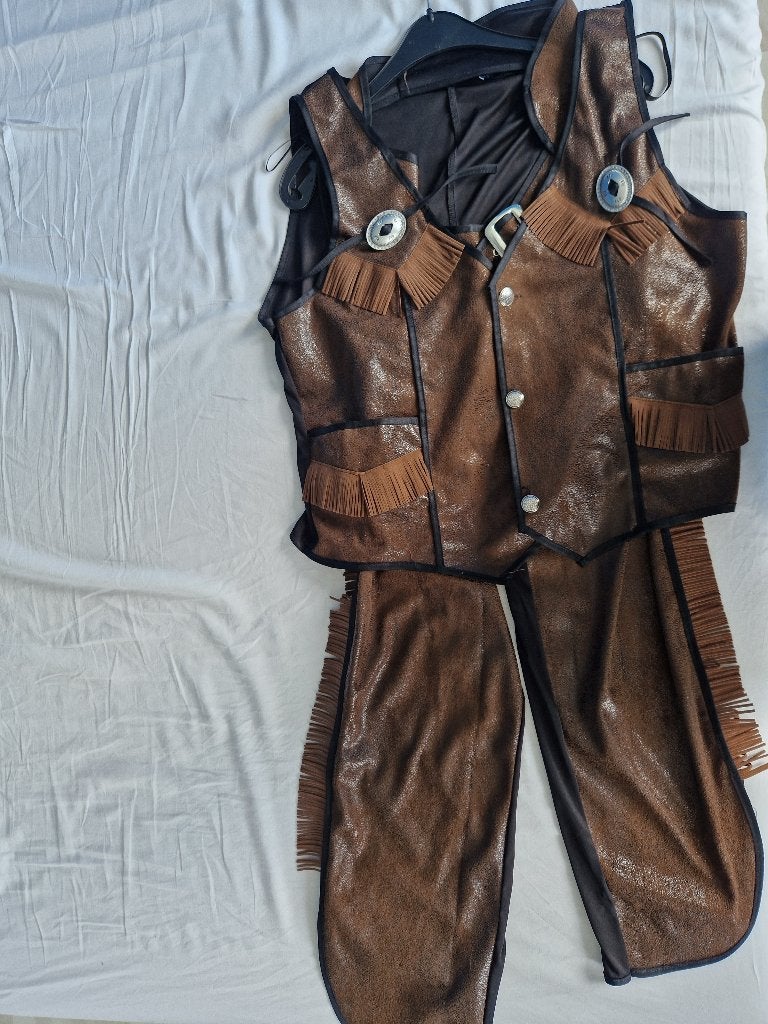 Cowboypak, Maat 52/54 (L), Bruin, Ophalen of Verzenden, Zo goed als nieuw