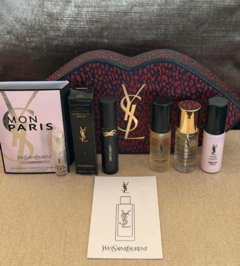 YSL set,Mon Paris Couture edp,pure shots serum, touche eclat, Ophalen of Verzenden, Nieuw, Miniatuur, Gevuld