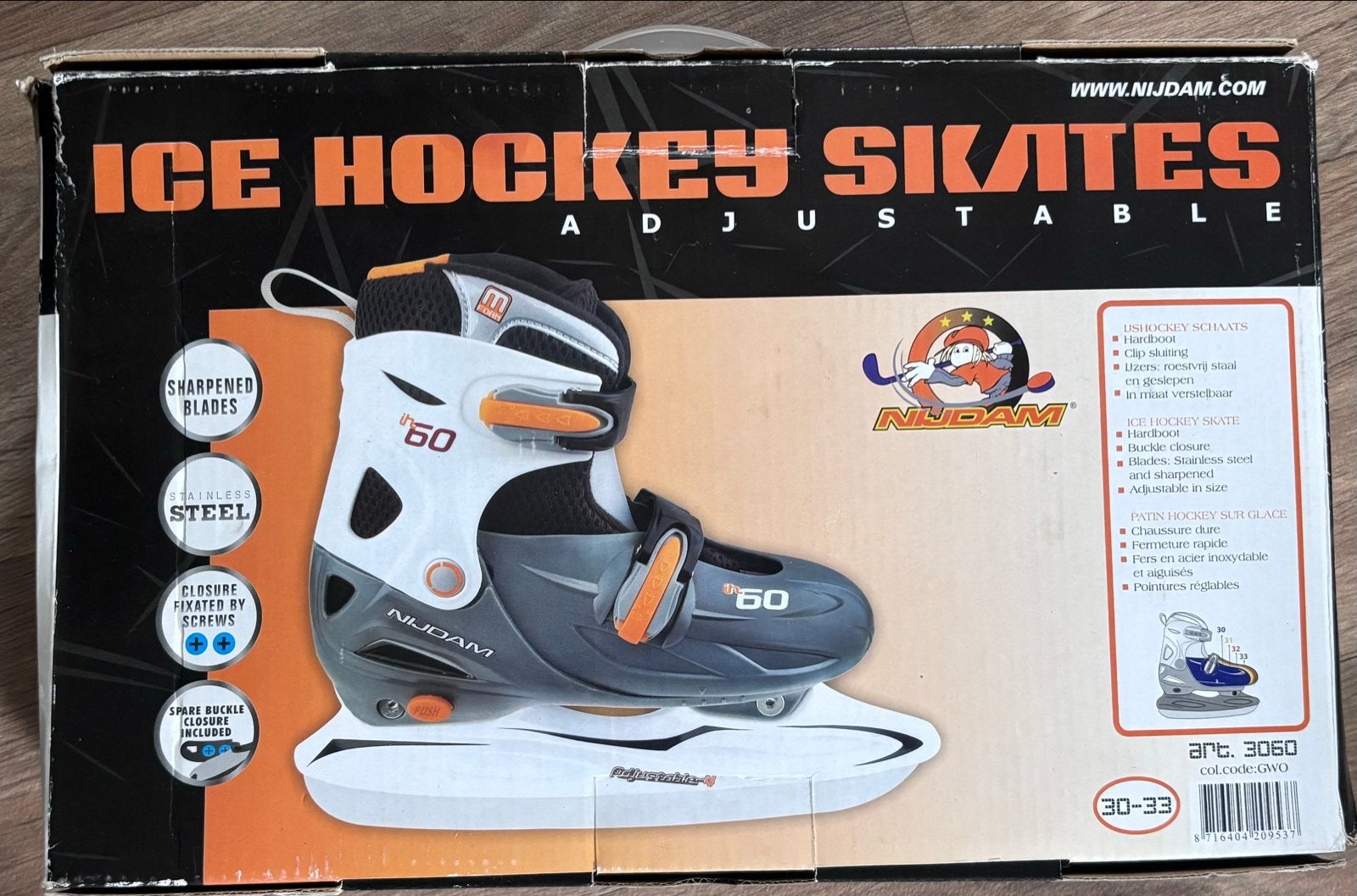 Nijdam IJshockeyschaatsen Verstelbaar Maat 30-33, Ophalen, Nieuw, IJshockeyschaatsen, Nijdam
