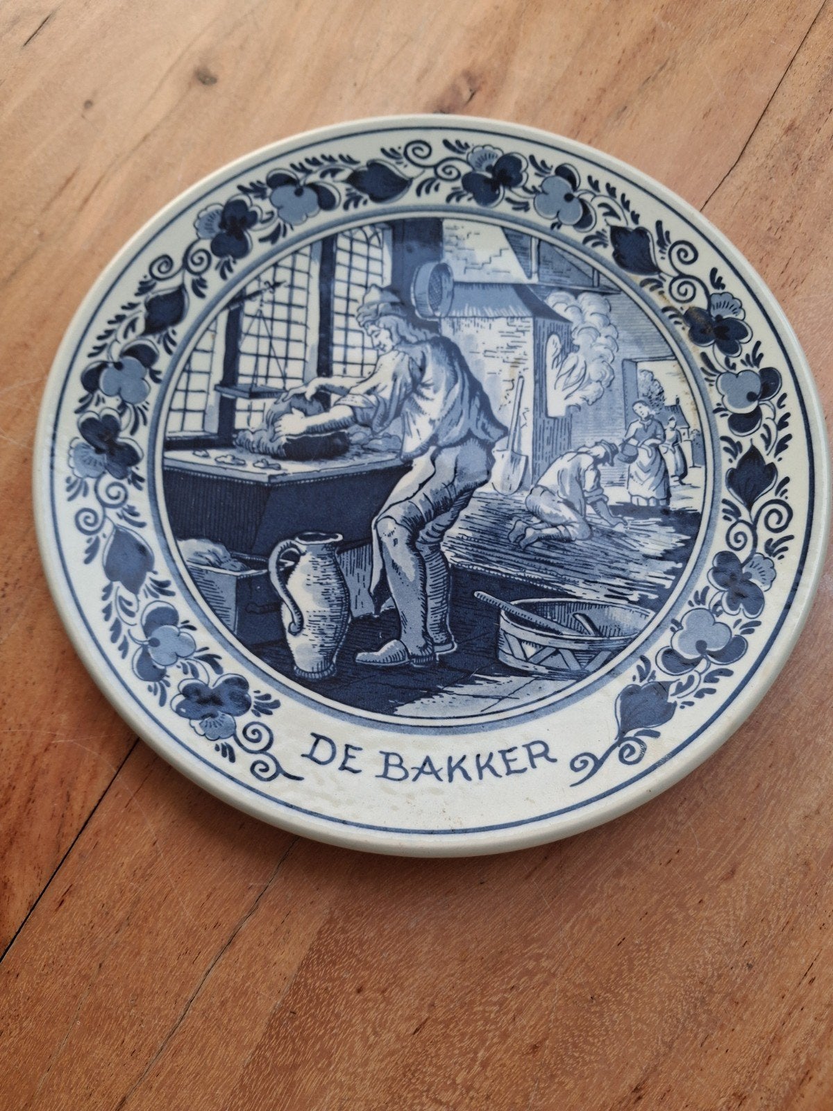 bord delft blauw  de bakker, Ophalen of Verzenden