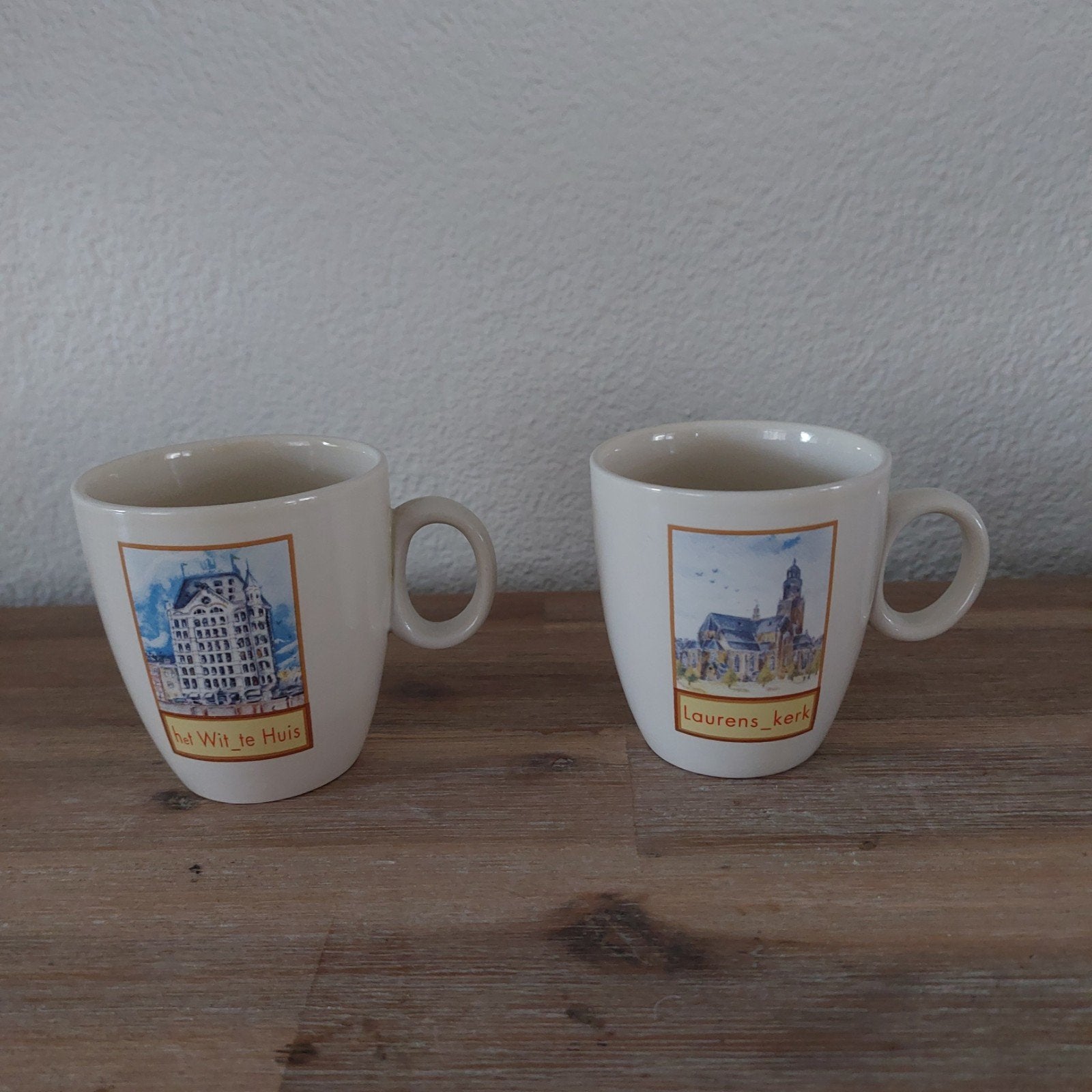 2 mooie C1000 mokken met afbeeldingen van Rotterdamse gebouw, Ophalen of Verzenden, Zo goed als nieuw, Mok