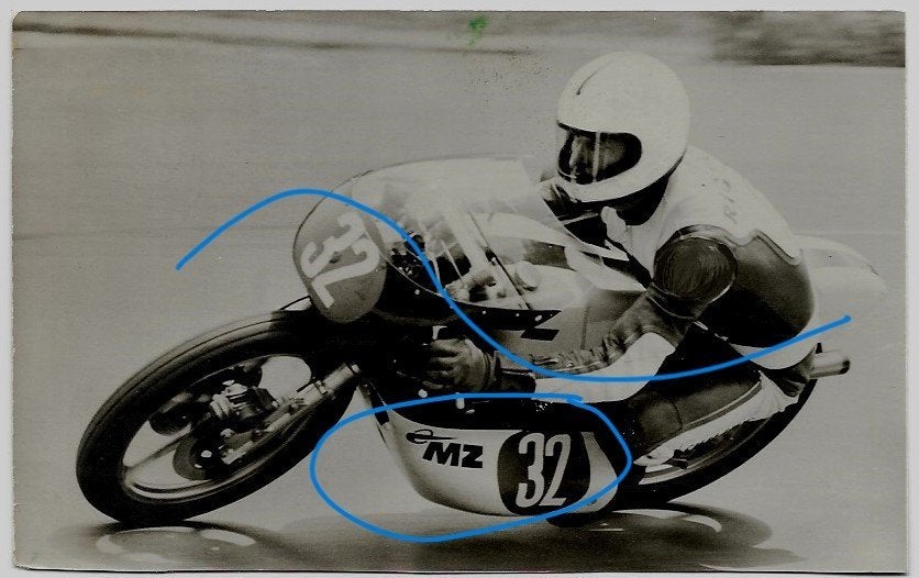 MZ racemotor motor fotokaart, Verzenden, Zo goed als nieuw, Motoren