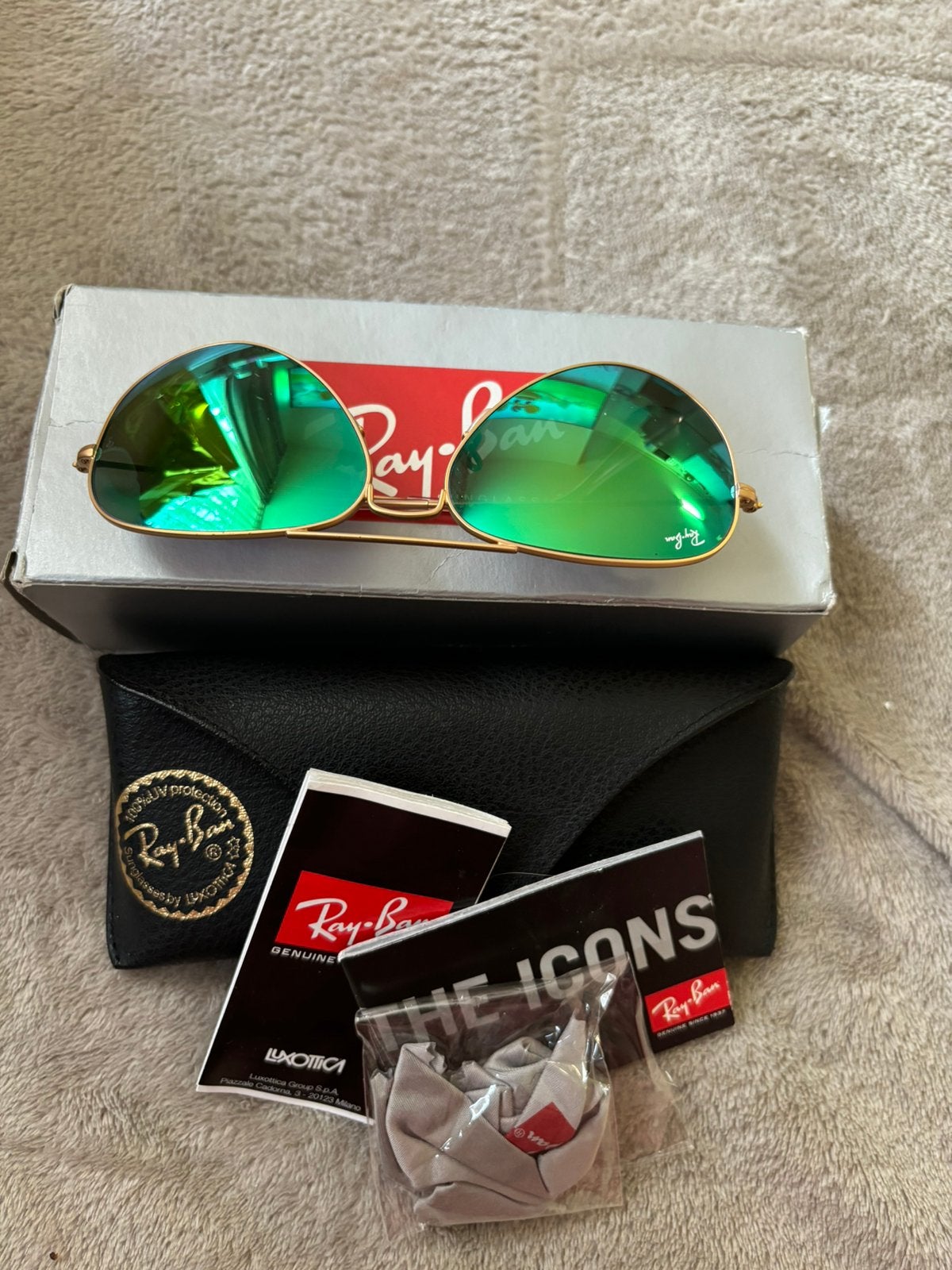 Rayban zonnenbril aviator, Ophalen of Verzenden, Zo goed als nieuw, Ray-Ban