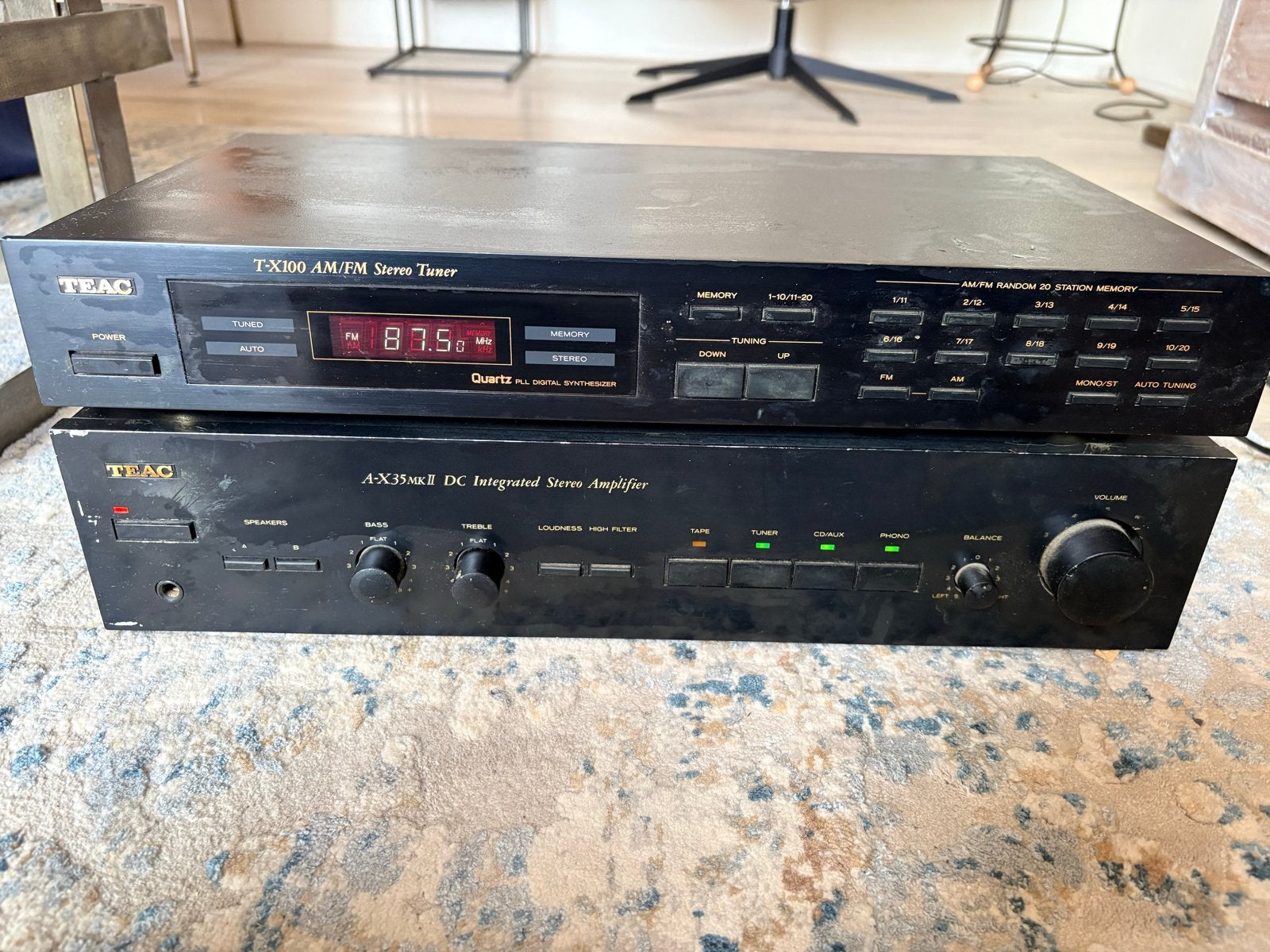 TEAC TX100 AM/FM Stereo Tuner & AX35MKII Stereo Amplifier, Gebruikt, Tuner of Radio, Losse componenten, Ophalen